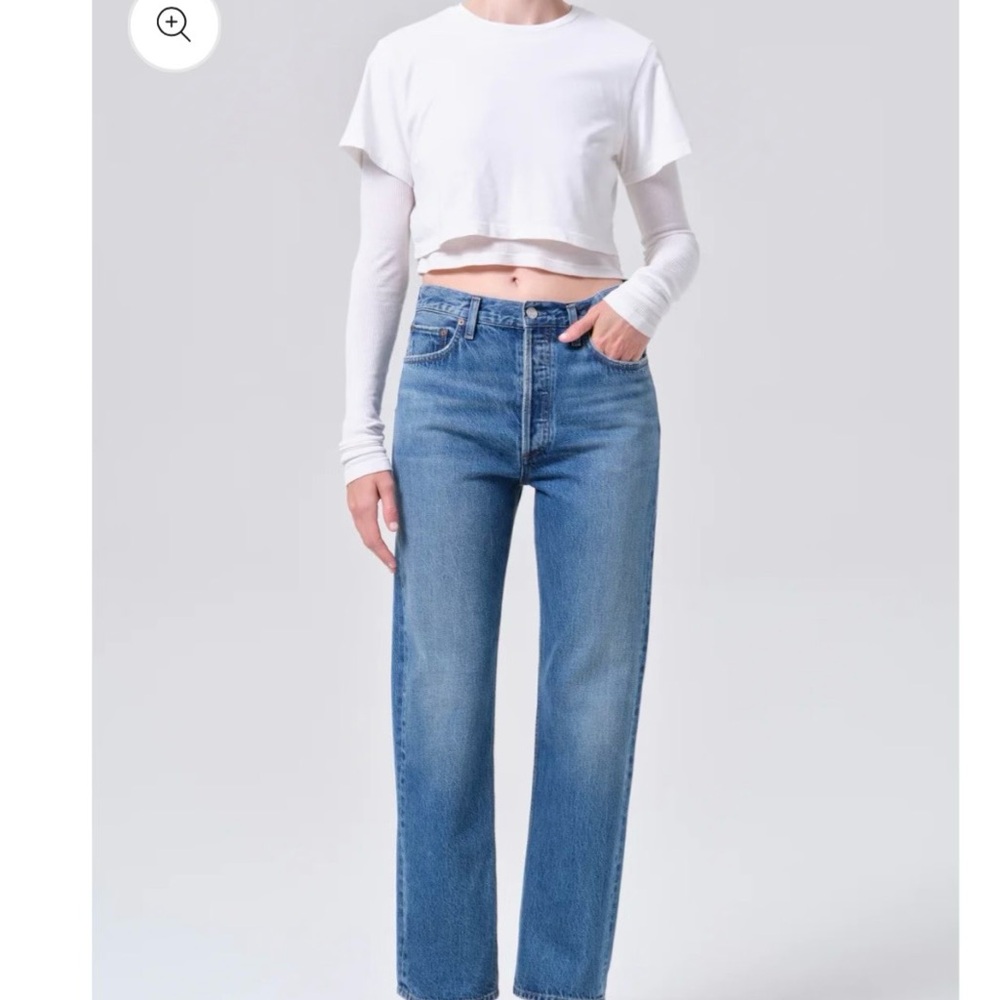 Agolde Blue Straight Leg Jeans